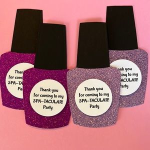 Set of 10 Nailpolish bottle favor tags $8 spa party tag!